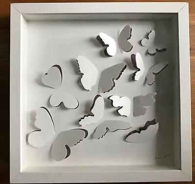 IKEA OLUNDA Box Frame Lola Fraser Butterflies 30cm X 30cm • £22.49