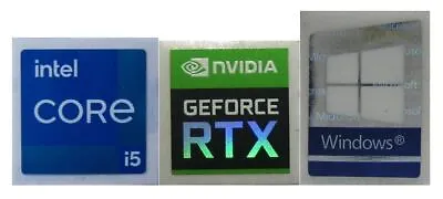 Core I5 11Gen Sticker + Geforce RTX Sticker + Win 10 Sticker ( New & Genuine ) • $5.55