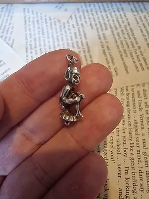 Vintage Silver Cornish Pixie Sitting On Toadstool Charm / Pendant • $54.20