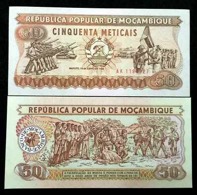 Mozambique 50 Meticais 1986 Banknote World Paper Money UNC Bill Note • $1.65