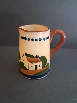 Vintage Torquay Pottery Motto Ware Mottoware Straight From The Cow Creamer 2 3/4 • $17