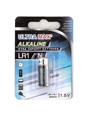 ULTRAMAX MN9100 / LR1 / N 1.5V Alkaline Long Life Battery E90 KN Clock Battery • £3.40