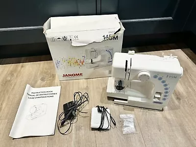 Janome 145M (Mini) Sewing Machine Boxed With Instructions - Tested & Working • £44.99