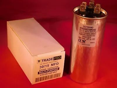 $10.14 • Buy Dual Run Cap 30/15 MFD 370v Electric Motor Run Oil Fill Capacitor Uf HVAC 30-15