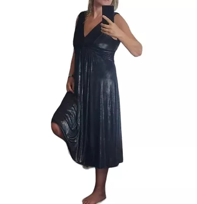 Studibaker Hawk Vintage Dress Evening Chrome Charcoal Sparkly Sleeveless Size XL • $62.30