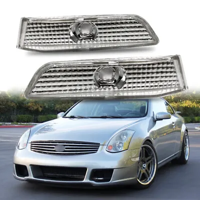 Fit 2003-2007 Infiniti G35 Coupe Clear Lens Bumper Side Lamp Side Marker Lights • $11.25