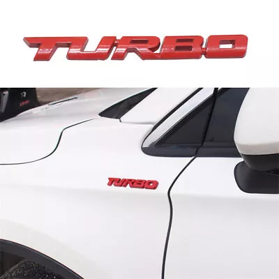 $3.73 • Buy 3D Red Metal Turbo Sticker Car Exterior Parts Emblem Badge Decal Car Accessories