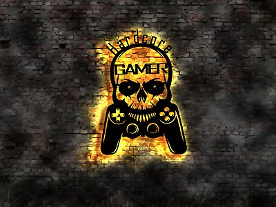 LED Wall Sign Hardcore Gamer Pc Console  Idea Sticker  Sign  Logo Emblem T-shirt • $139