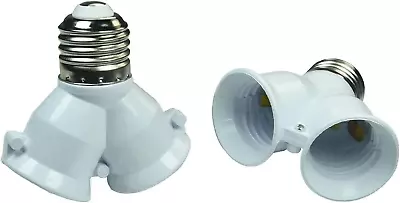 Light Socket Splitter E26 E27 2 In 1 Double Outlet Adapter Extender Yshape Lamp • $12.33