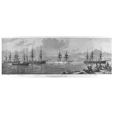 SHIPPING British Navy Squadron Off Tuzla Sea Of Marmora - Antique Print 1878 • $18.66