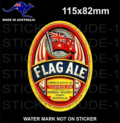 Ww11 Era Tooheys Flag Ale Beer Sticker Label New Old Vb Melbourne Bitter Vintage • $5.99