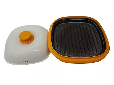 Range Mate Microwave Grill Cooking Cookware Ceramic Orange Nonstick Cooker Rare • $30