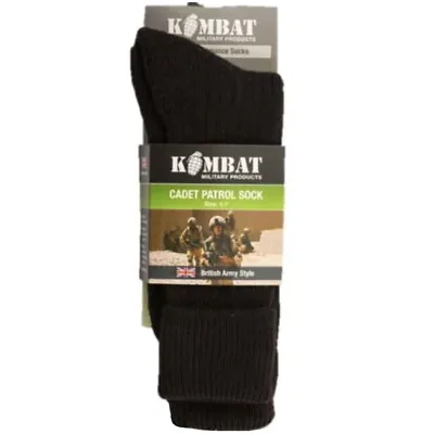 £7.95 • Buy Cadet Patrol Socks British Army Style Military Commando Fishing Black Size 4-7