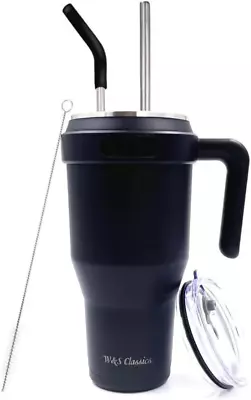 Classic 40OZ Tumbler H2.0 | Vaccum Insulated Travel Mug With Handle And Straw |  • $20.99