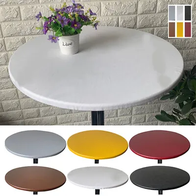 $9.49 • Buy Round Table Cover Cloth Protector Elastic Waterproof Polyester Tablecloth Fitted