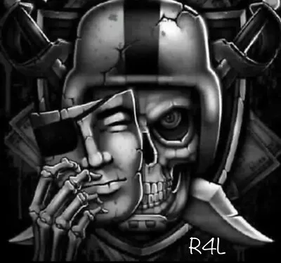 (2) Las Vegas Raiders R4L Waterproof Vinyl Stickers 4.25x4 Oakland Skull Decal • $4