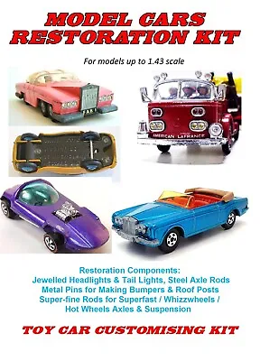 £14.99 • Buy MODEL CAR RESTORATION KIT -for Dinky, Corgi, Matchbox, Hot Wheels, Triang, Lledo