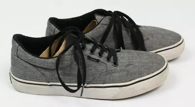 Vans Men's 8 Womens 9.5 Gray Denim Blue Black Off The Wall Atwood Sneakers Shoes • $36