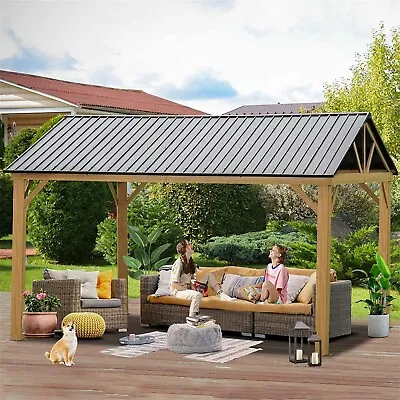 12'x14' Hardtop Gazebo Outdoor With Galvanized Steel Roof Canopy For Patio Deck • $1517.04