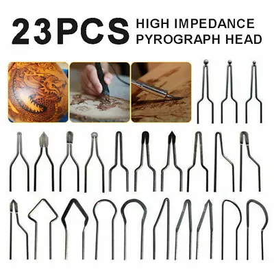 $10.46 • Buy 23x Wood Burning Kit Set Tool Pen Pyrography Supplies Iron Tips Art Craft
