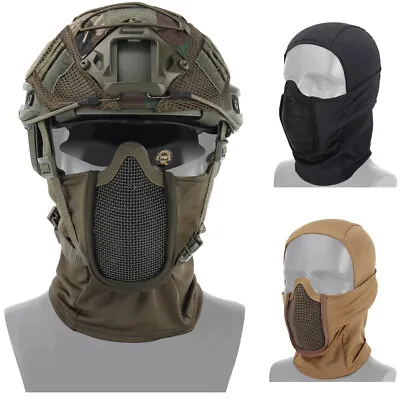 Tactical Mesh Full Face Mask Balaclava Airsoft Hunting Ski CS Helmet Liner Cap • $14.99