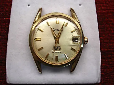 Vintage - Vantage Men's Day Date Stem Wind Wristwatch W/17 Jewel Movement - Runs • $69.95