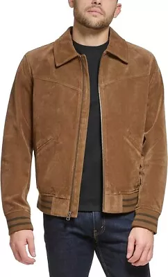 Levi's Men's Faux Suede Varsity Bomber Jacket Cognac XX-Large LM3RS703 • $79