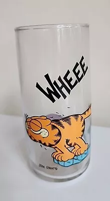 Vintage Garfield Drinking Glass 1978 Wheee! Ice Cubes Jim Davis Cat Skating • $18.99