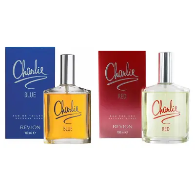 2X Charlie Ladies Spray For Women 100ml Red Blue Eau Fraiche Revlon London Spray • £16.99