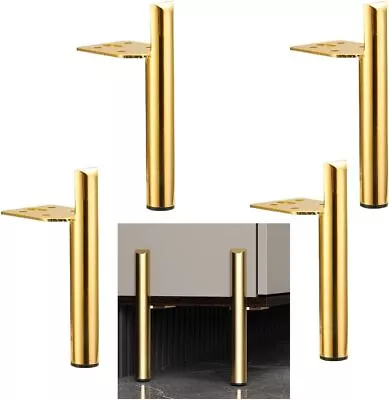 6 Inch Gold Furniture Legs Set Of 4 Sofa Legs / Metal Furniture Feet • $26.99