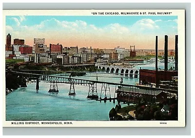 C.1900-8 Postcard Milling District Minneapolis MN Chicago Milwaukee & St Paul Ry • $4.75