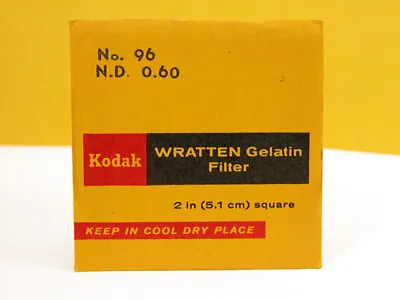 $8.99 • Buy Kodak 2  Wratten Gelatin Filter # 96 N.D 0.60  50mm X 50mm