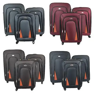 £27.99 • Buy Lightweight Nylon 4 Wheel Luggage Set Suitcase Travel Cabin Trolley Case