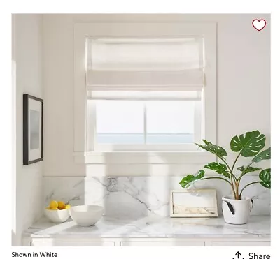 Potterybarn Emery Linen/Cotton Light Filtering Roman Cordless Shade 32 X 64” • $145