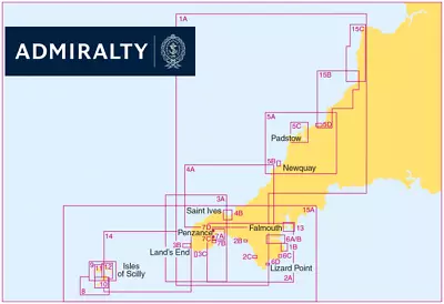 Admiralty Small Craft Leisure Charts 5603 | Falmouth To Hartland Point • £15