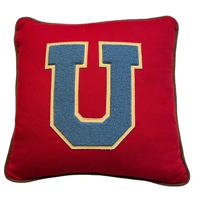 Vintage University Custom Letterman Preppy Wool Pillow Cover Feather Insert • $59.99