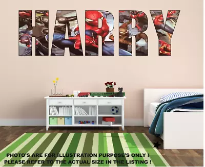 £10.99 • Buy Personaliesd Spiderman Superhero Wall Art Sticker Mural Decal Kids Bedroom Decor