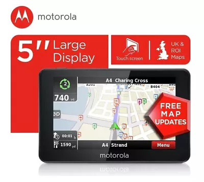 Motorola 5'' Digital Sat Nav  For Cars GPS Navigation Touch Screen UK Maps • £39.99