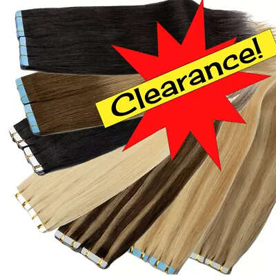 12 -24  Tape In Remy Skin Weft 100% Human Hair Extensions Full Head THICK 150G • $22.20