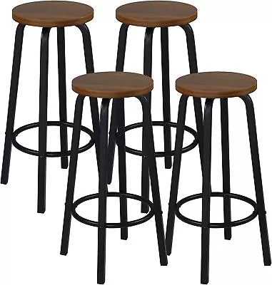 £110.99 • Buy WOLTU 4 X Bar Stools Retro Breakfast Kitchen Bar High Chairs MDF Seat Metal Legs