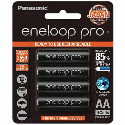 Panasonic Eneloop Pro - AA NiMH Rechargeable Batteries X 4 - Made In JAPAN • $33