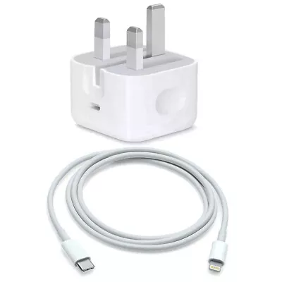 Genuine Apple Charger 20W Fast Rapid UK Mains Plug USB-C To Lightning Cable • £34.99