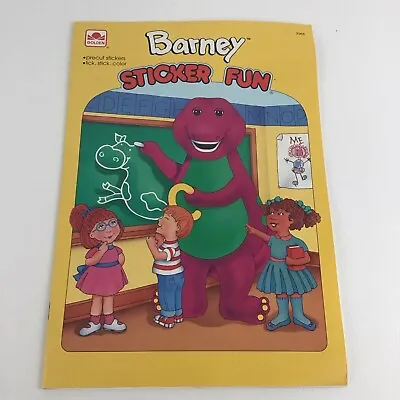 Barney & Friends Sticker Fun Book Lick Stick Coloring Vintage 1993 Lyons NEW • $41.04