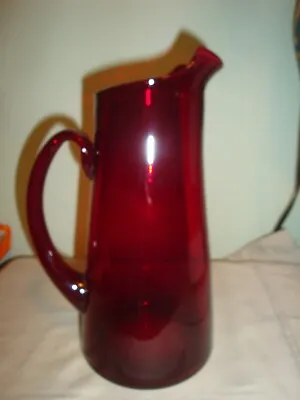 Beautiful Red Blown Glass 2qt. Pitcher Made In Mexico ?--Kitchen-Dinning-Parties • $30