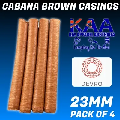 $24 • Buy Devro 23mm Cabana Brown Collagen Sausage Casings Pack Of 4, Butchers Sausages