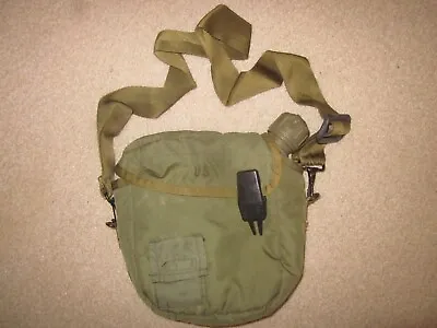 Vintage Vietnam War US Army Two Quart 2 QT Plastic Canteen W/ Cover & Strap 1972 • $99.99