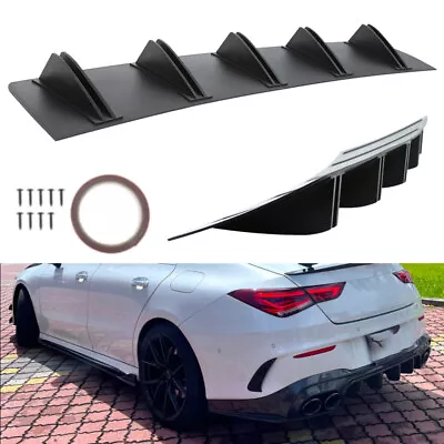 Rear Bumper Diffuser Splitter Lip 5 Fins Matte Black For Mercedes Benz E350 W210 • $39.59