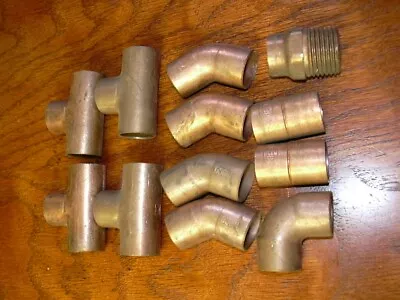 1/2” Inch COPPER  PIPE FITTING PLUMBING Lot Of 12 • $5