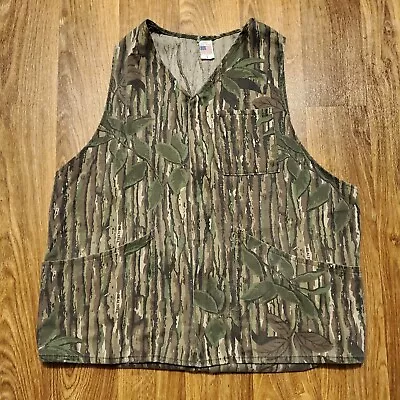 Vintage Realtree Vest Camouflage Zippered Men Large Back Pouch USA Made Hunting  • $24.95