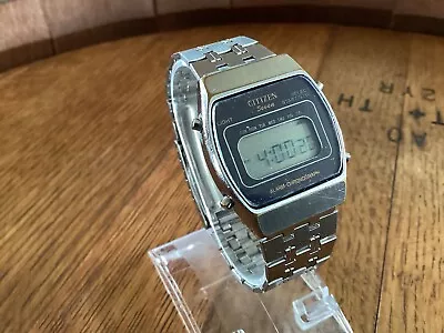 Vintage Citizen Seven Quartz Digital LCD Watch With Original S/Steel Band • $50.66